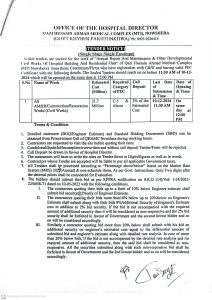 TENDER NOTICE REGARDING ALL AM&R/RECONSTRUCTION/RENOVATION WORKS (CIVIL WORKS)